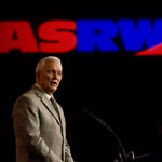 Automotive Service Associaiton (ASA) President Ron Pyle welcomes attendees to Orlando, Florida during the Automotive Service and Repair Week (ASRW) Opening General Session.