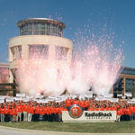 RadioShack employees and management pose for a group photo.
