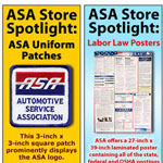 Vertical ads for the Automotive Service Association Online Store.