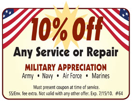 Military Appreciation - 10% off any service or repair
